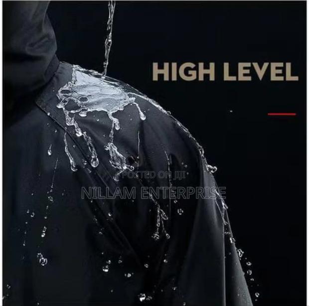 *Long Black Adult Raincoat Waterproof Rain Jackets - thumbnail 4