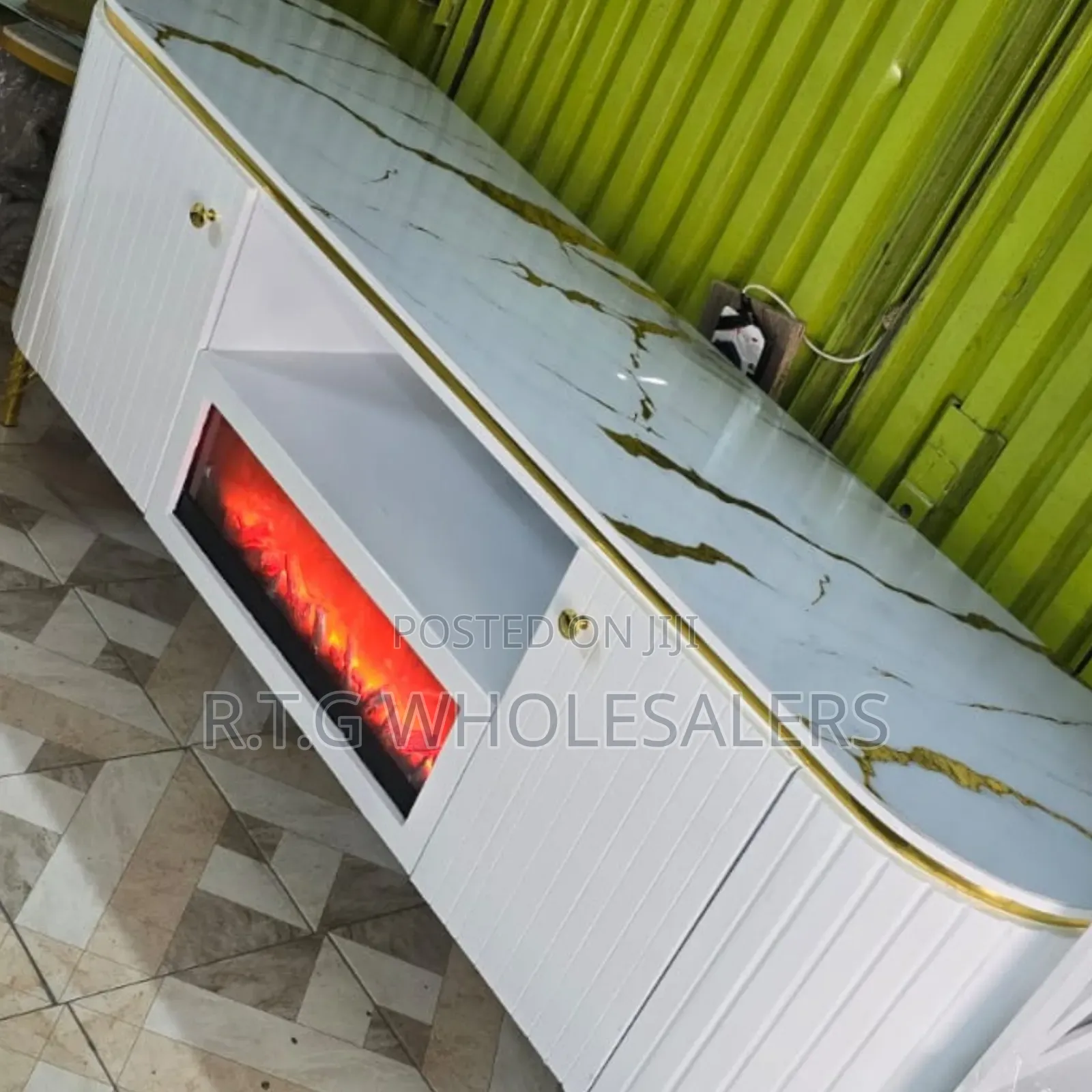 Contemporary Tv Console With Real Electric Fireplace Insert