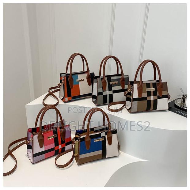 Trend Fashion Collision Color Check Bag-Rem