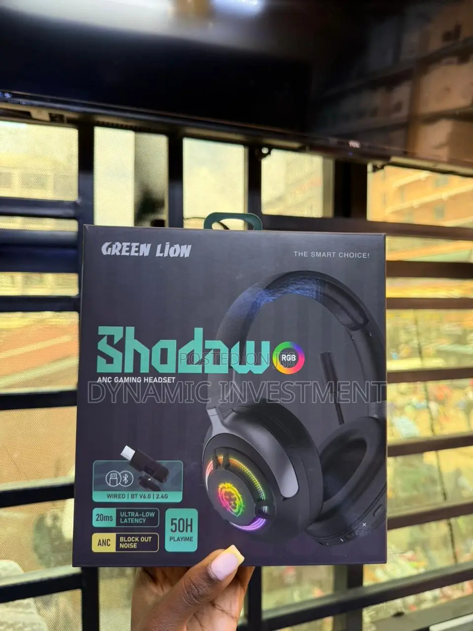 Green Lion Shadow Anc Gaming Ps5/Ps4/Xbox Bluetooth Headset/Headphones