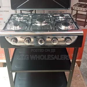 Eurochef Freestanding 5 Burner Cooker With Storage Shelves