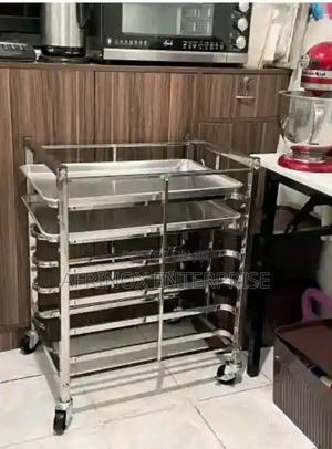 Stainless Steel Serving Trolley - thumbnail 2