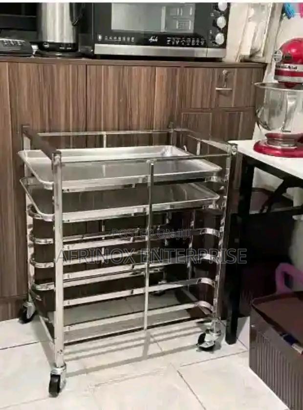 Stainless Steel Serving Trolley - main view