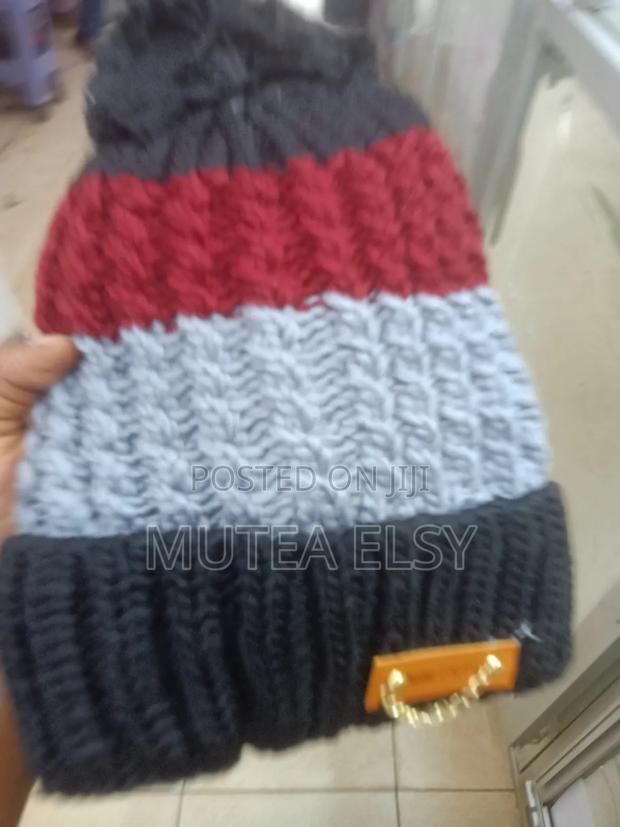 Stripped Plain Executive Unisex Beanie Hats - main view