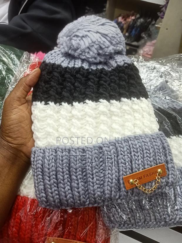 Stripped Plain Executive Unisex Beanie Hats - thumbnail 4