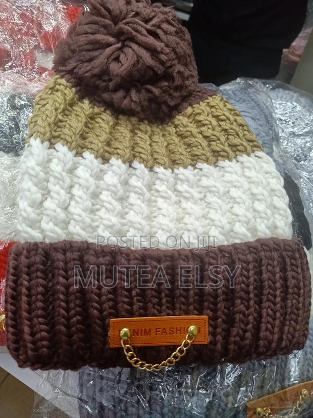 Stripped Plain Executive Unisex Beanie Hats - thumbnail 5