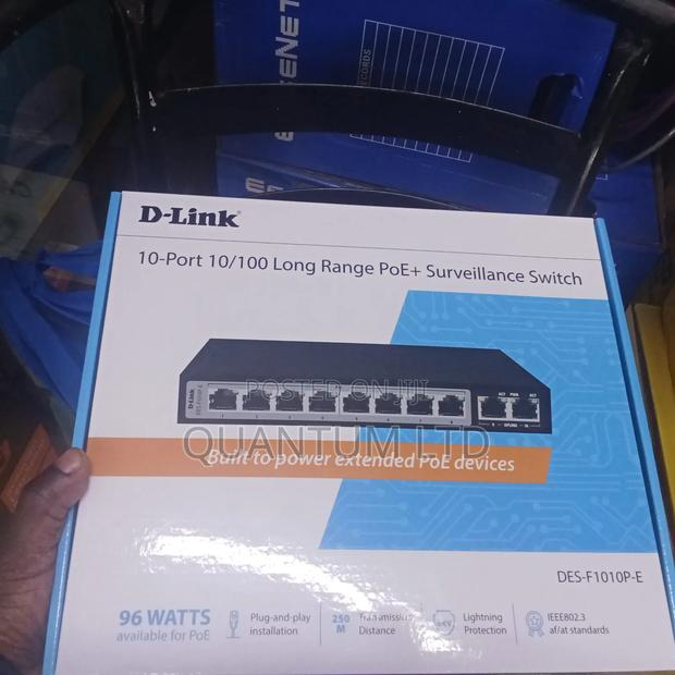 Dlink DGS-F1010p-E 250m 10-Port 1000mbps Switch With 8 Poe