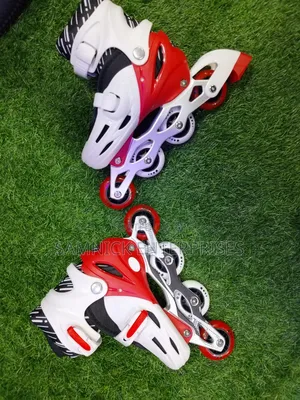 Red White Adjustable Inline Skates