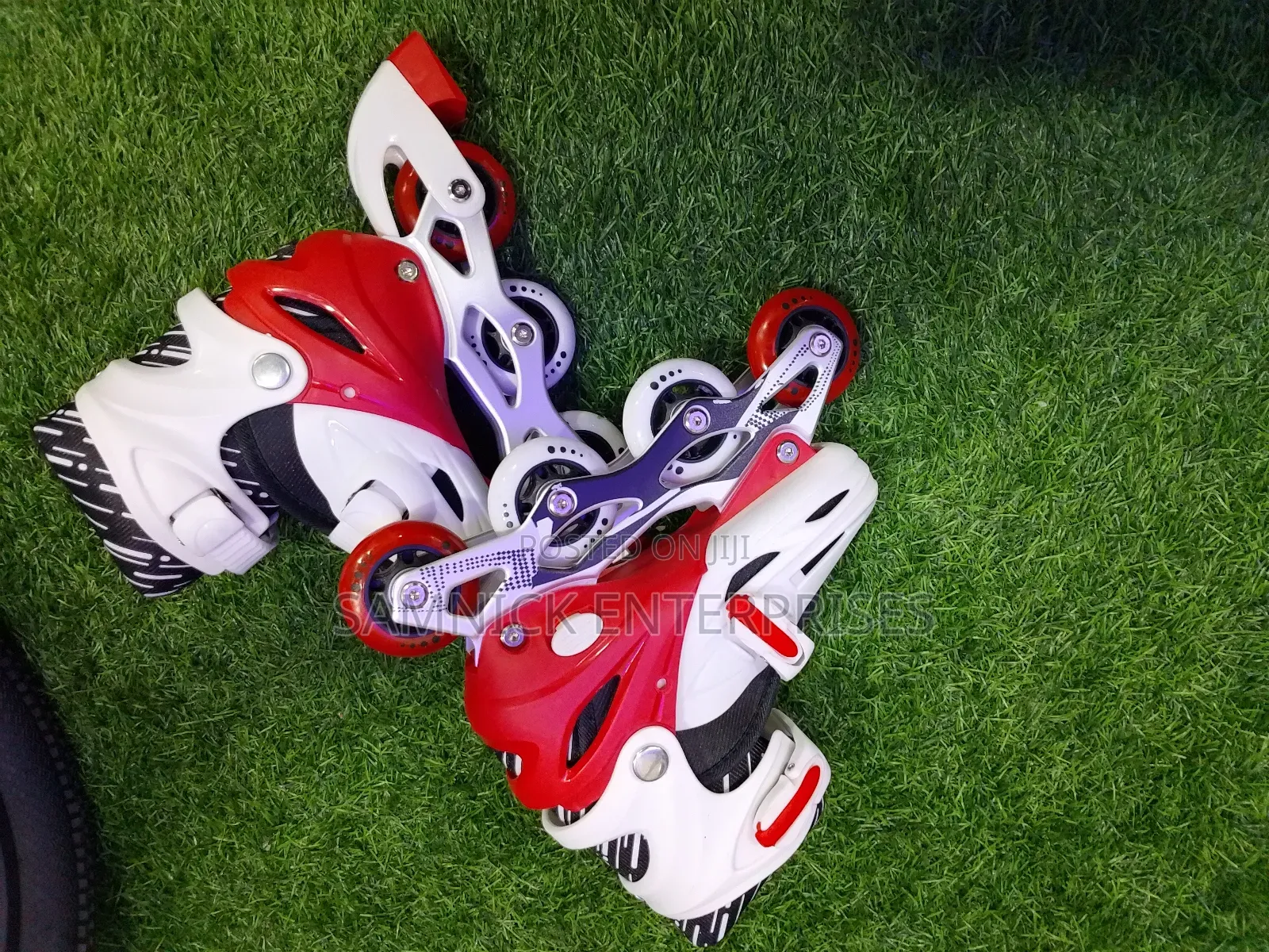 Red White Adjustable Inline Skates