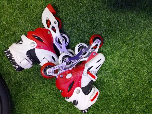 Red White Adjustable Inline Skates - thumbnail 6