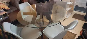 Four Seater Heavy Duty Glasstop Dinning Table