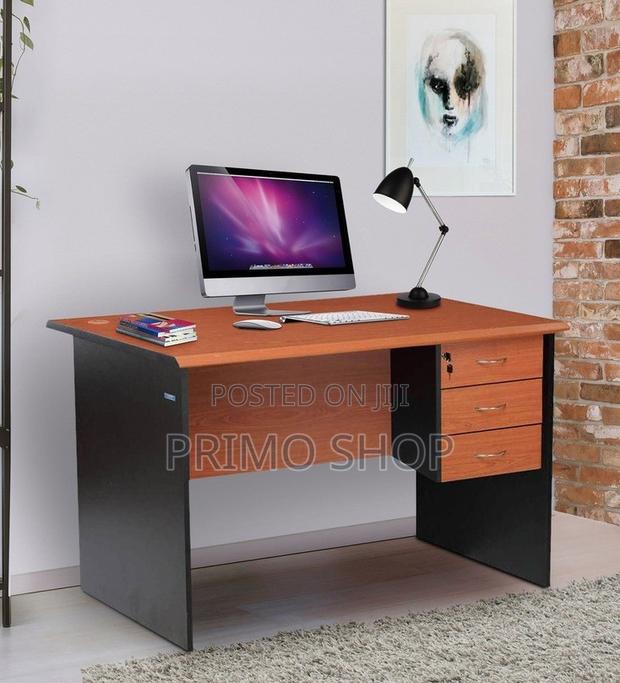 Office Desk : 1.4-Meter Cherry Executive Desk With Drawers, - thumbnail 2