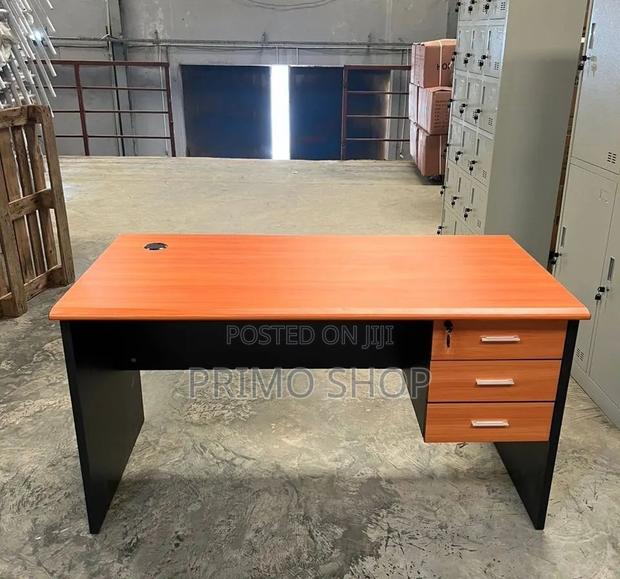 Office Desk : 1.4-Meter Cherry Executive Desk With Drawers, - thumbnail 4