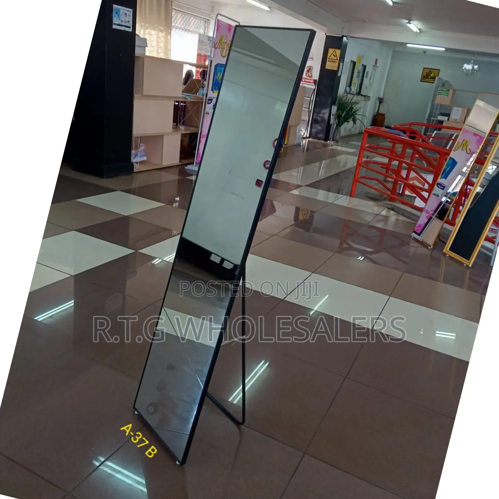 Modern Black Full-Length Dressing Mirror