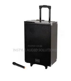 12" Tag Wood Powered Rechargeable Speaker Usb Wireless Microphone