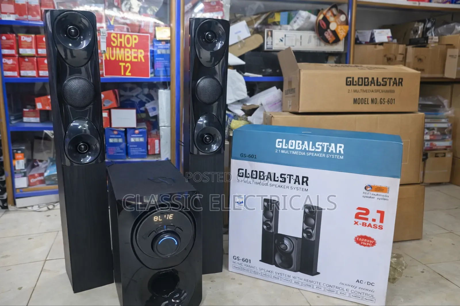 Globalstar Gs-601 2.1ch Tall Boy Multimedia Speaker System