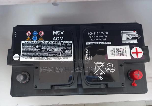 Agm80 Volkswagen Oem Battery 12v 75ah 800cca