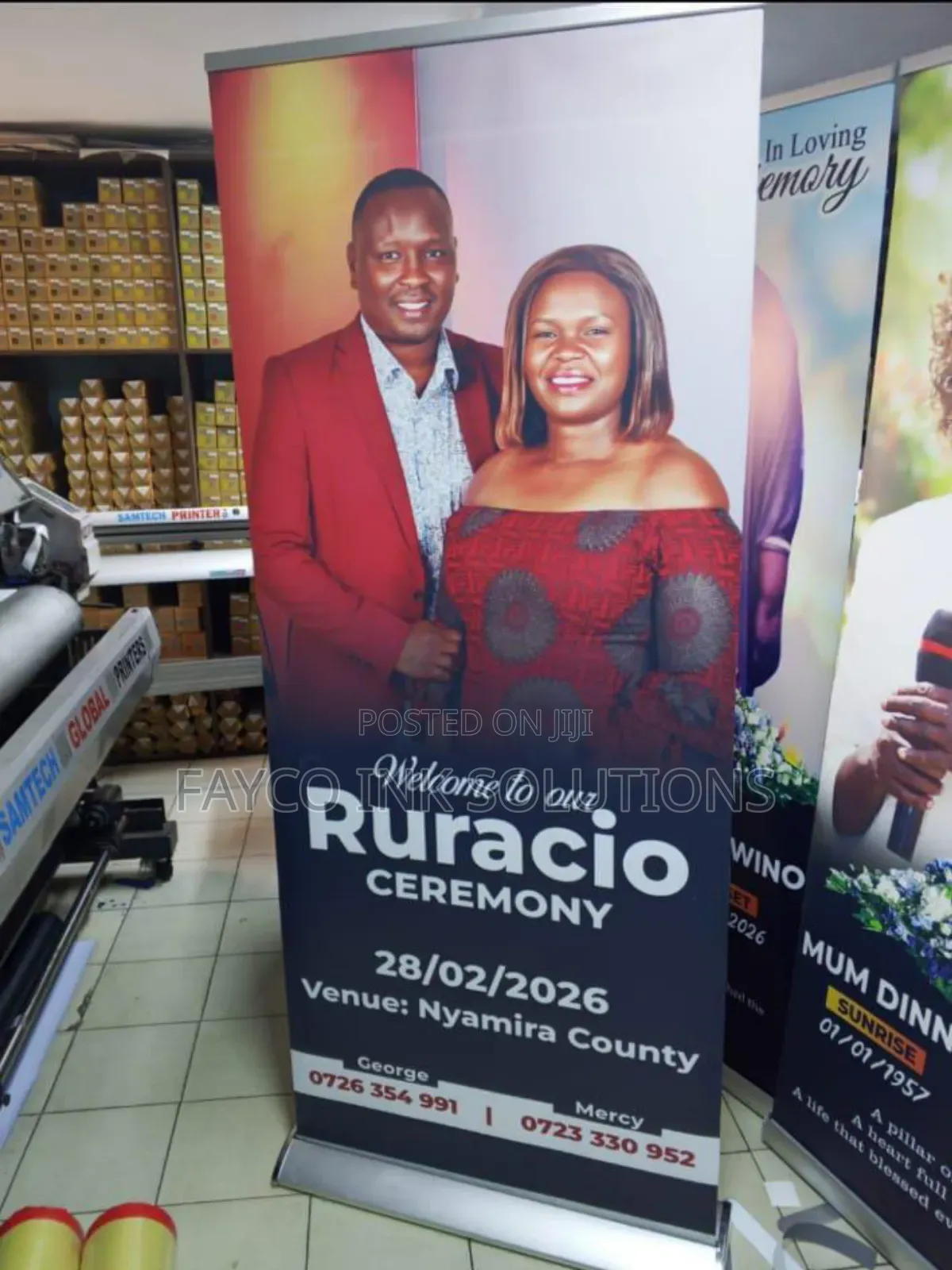 Ruracio Wedding Broad Base Roll-Up Banners — Elegant Stable