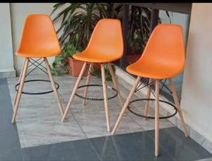 Orange Ottoman Eames Chairs - main view
