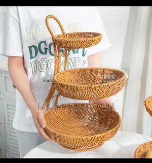 3 Tier Handmade Unique Rattan Fruit Rack