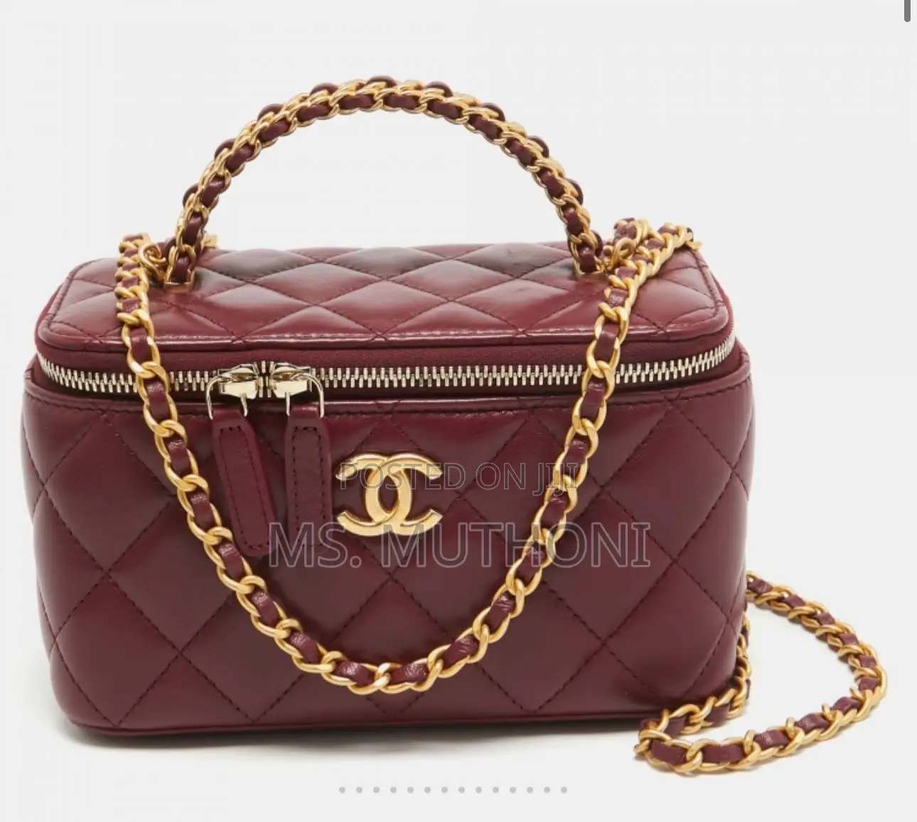 Chanel Small Bordeaux Vanity Case Handbag