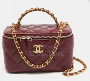 Chanel Small Bordeaux Vanity Case Handbag