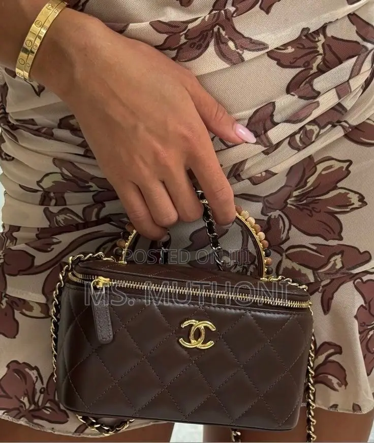 Chanel Small Bordeaux Vanity Case Handbag