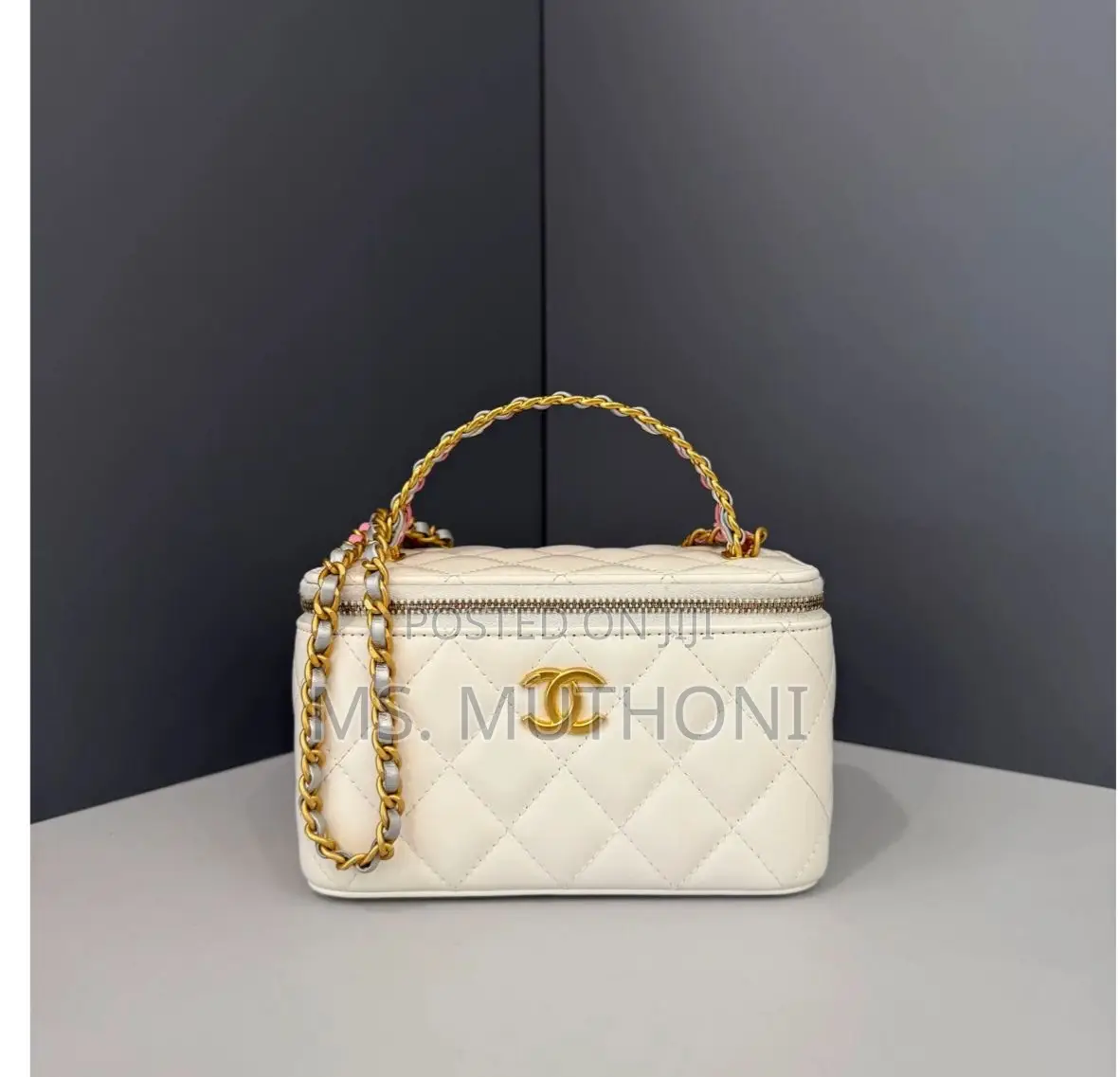 Chanel Small Bordeaux Vanity Case Handbag