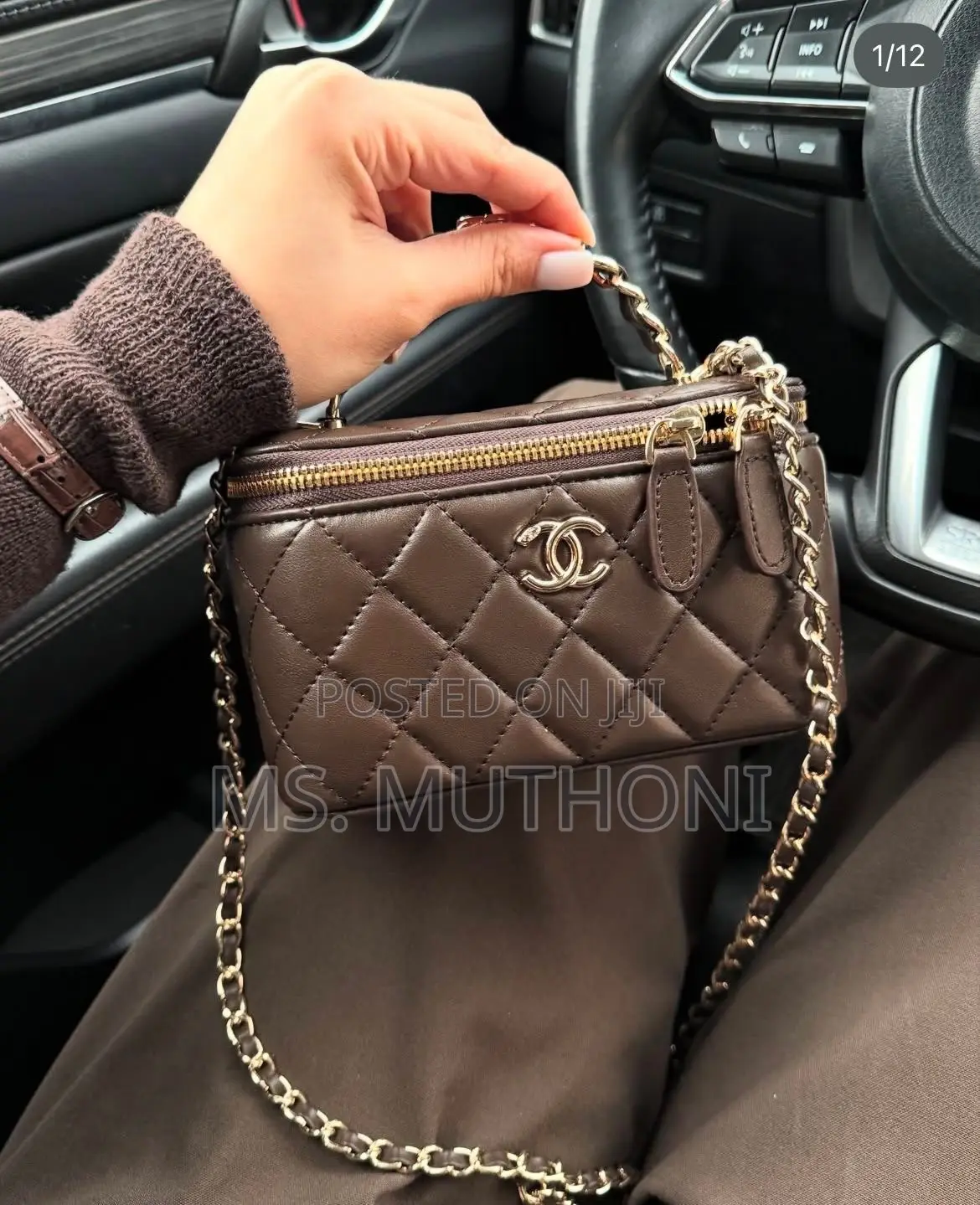 Chanel Small Bordeaux Vanity Case Handbag