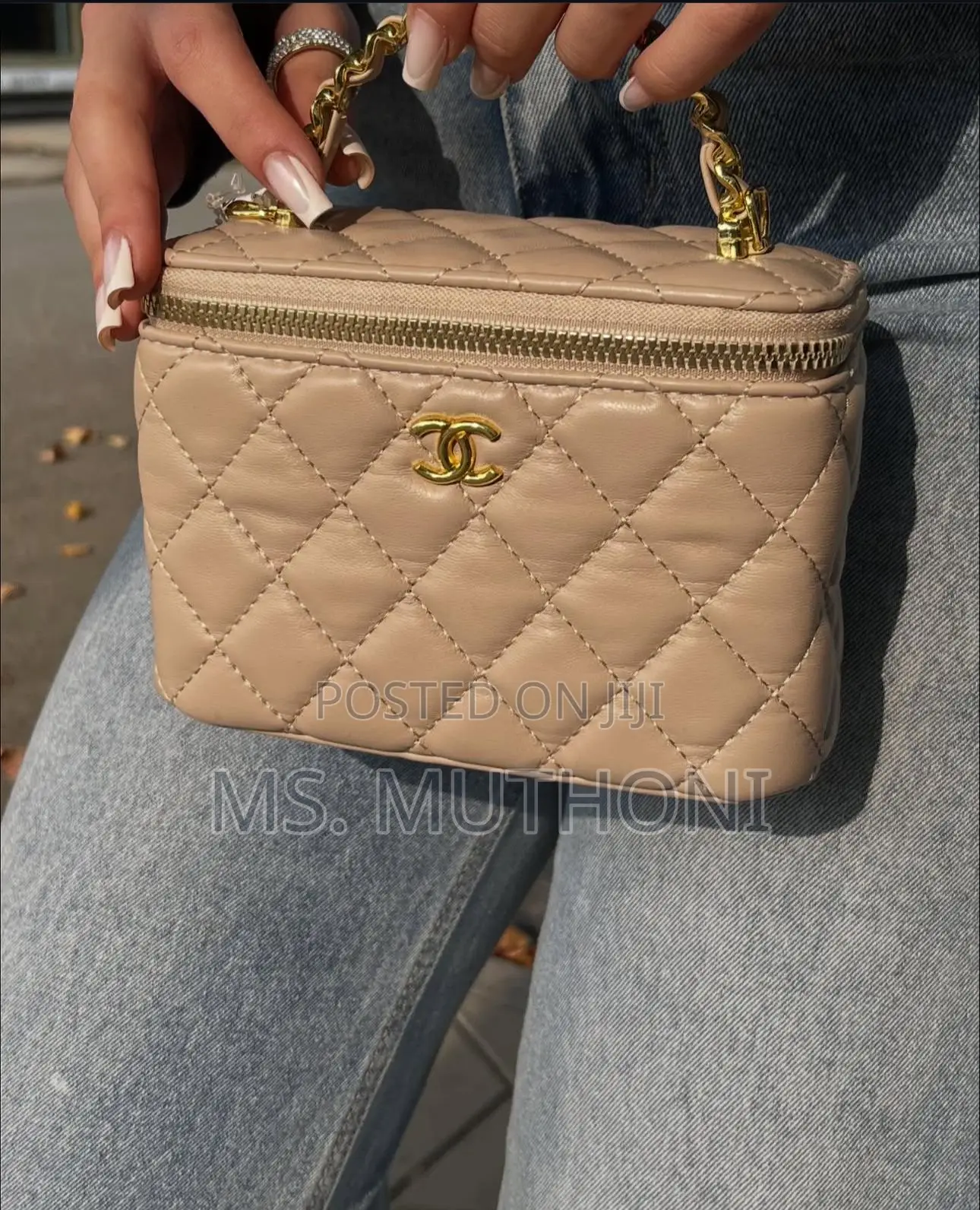 Chanel Small Bordeaux Vanity Case Handbag