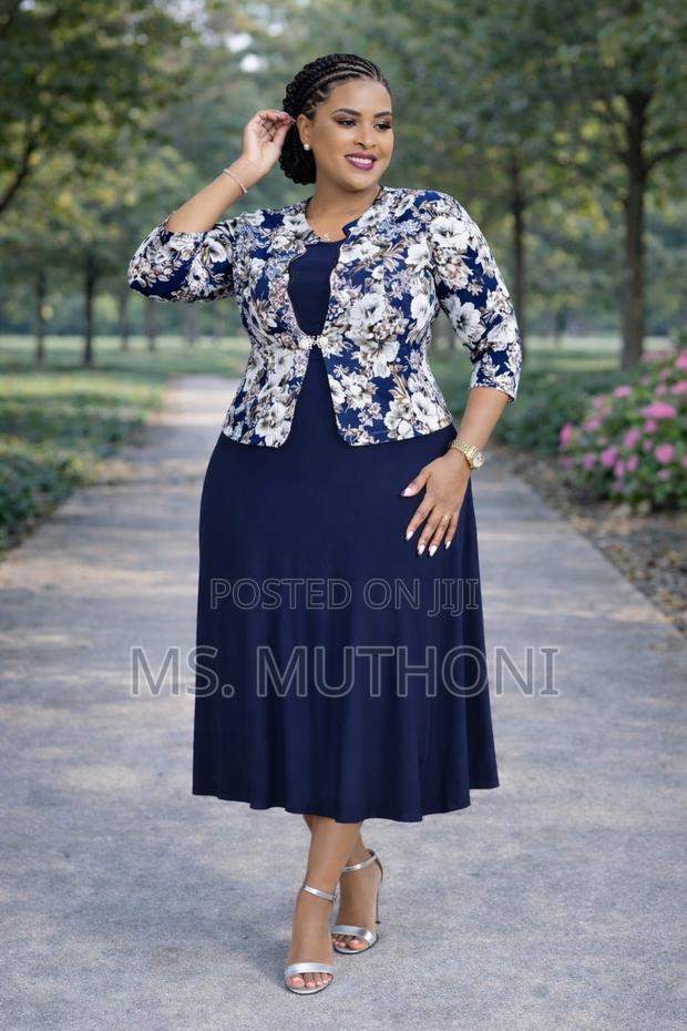 Elegant 2 Piece Set Beautiful Knee-Length Flare Dress + Jacket