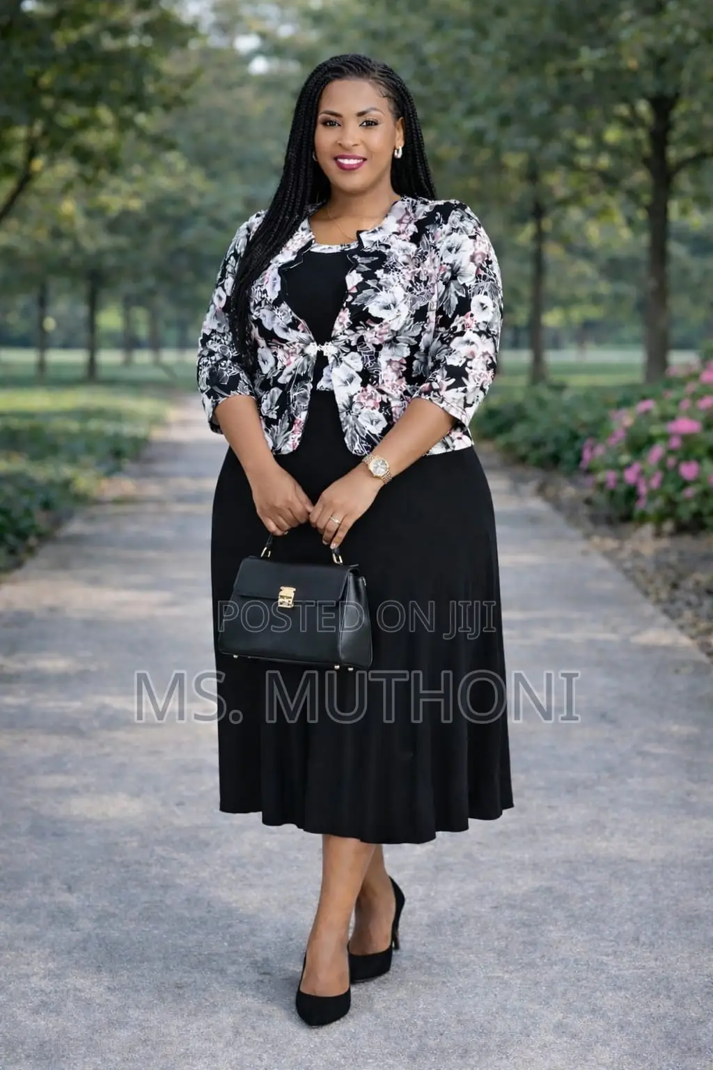 Elegant 2 Piece Set Beautiful Knee-Length Flare Dress + Jacket