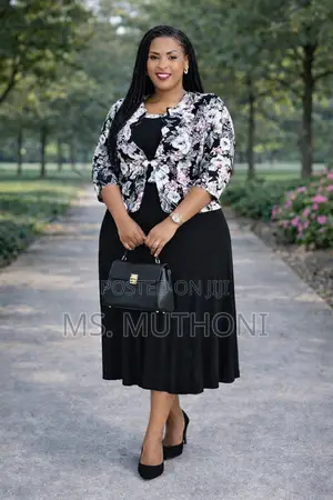 Elegant 2 Piece Set Beautiful Knee-Length Flare Dress + Jacket