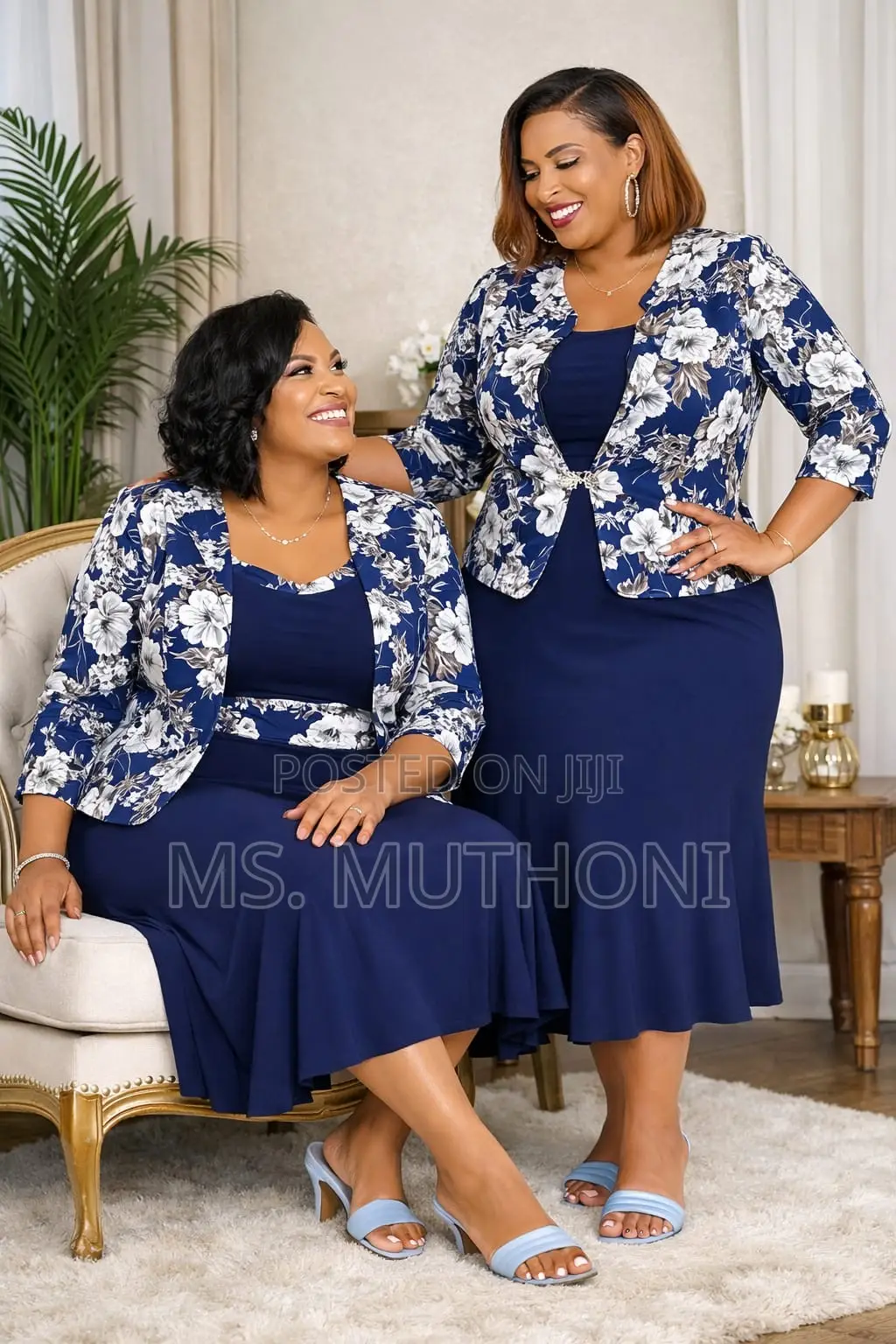 Elegant 2 Piece Set Beautiful Knee-Length Flare Dress + Jacket