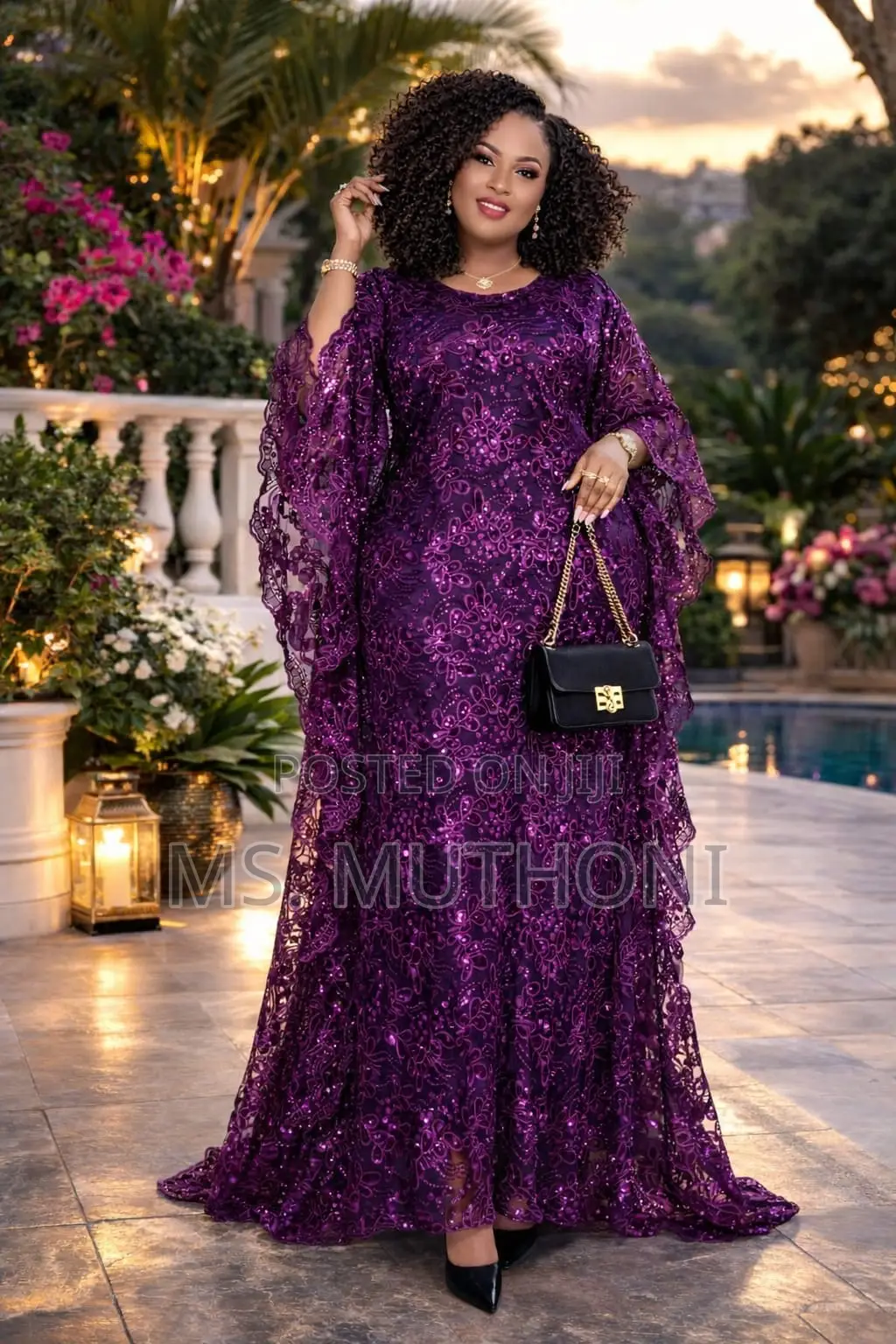 Modest Original Lace Ladies Heavy Kaftan With a Scarf