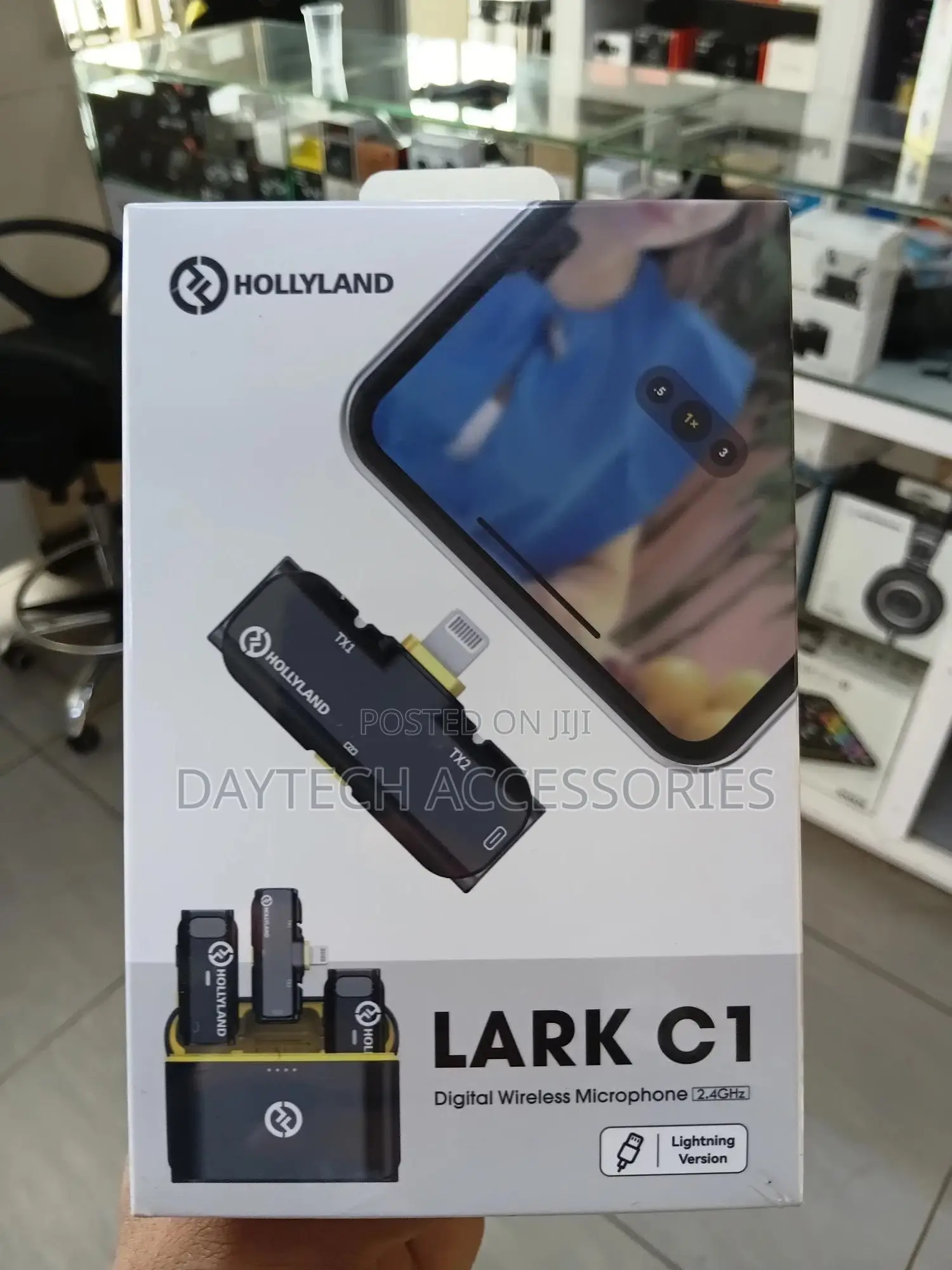 The Hollyland Lark C1 Duo Wireless Microphone System for iPhones.