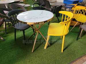 Modern 2 Seater Round Marble Dining Table - main view