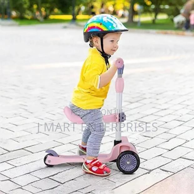 3 in 1 Kick Scooter With Foldable Seat, 3 Led Wheels Music ,Helmet