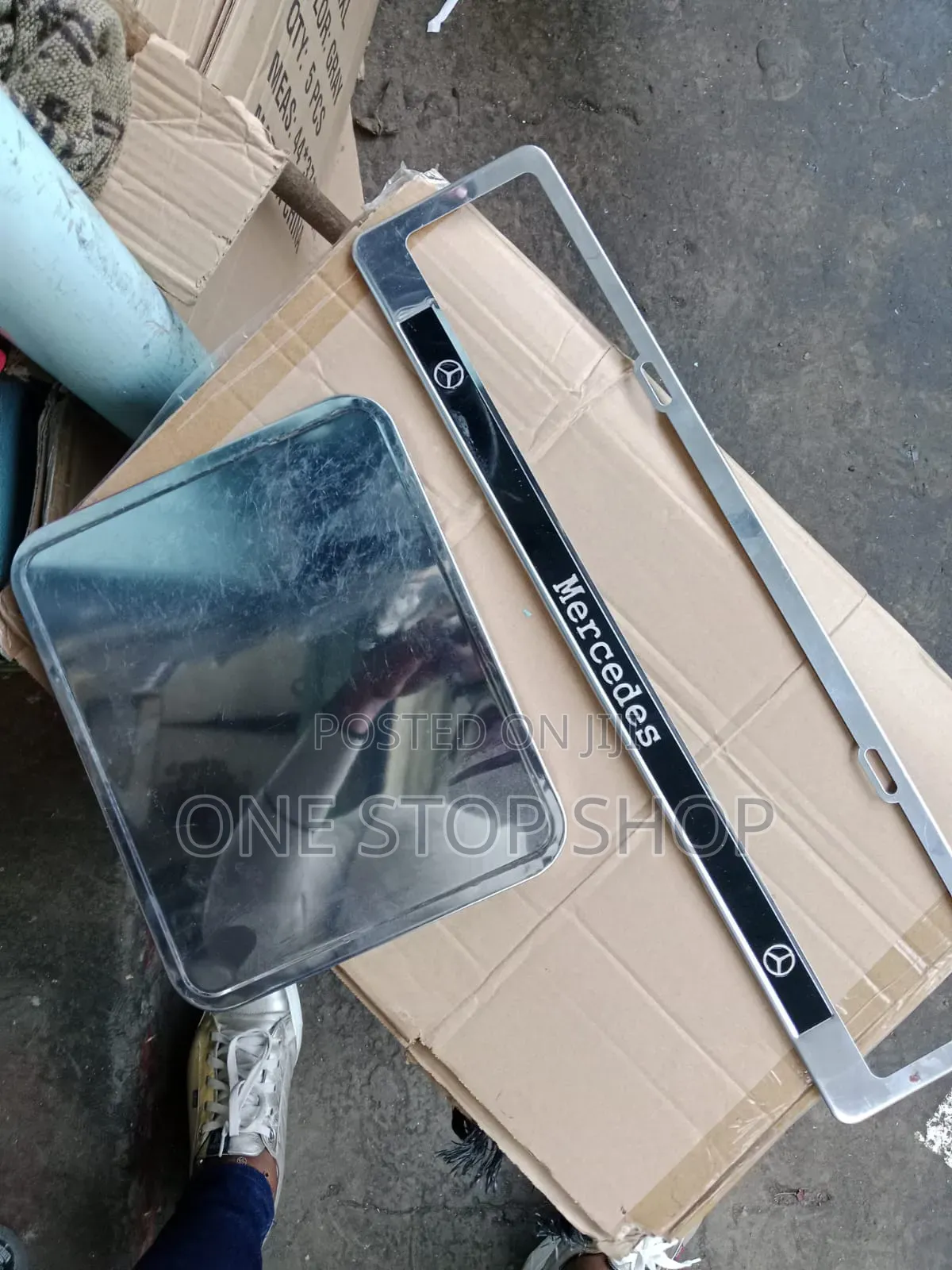 2x Mercedes Mirror Chrome License Plates Holder