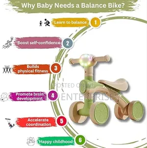 Kids Balance Bike Music Led Lights