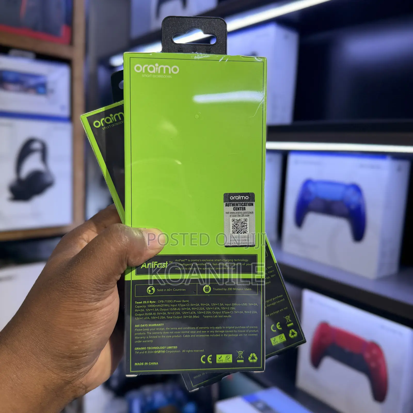 Oraimo Powerbank 22.5w Super Fast Charging (Toast 22.5 Byte Opb-7100q)