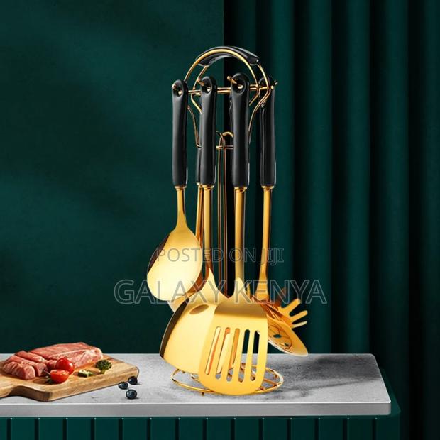 Serving Spoons Set - Black (6pc Set) - thumbnail 3