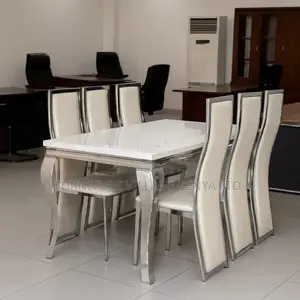 Dining Table; 6-seater Marble Top Dining Table