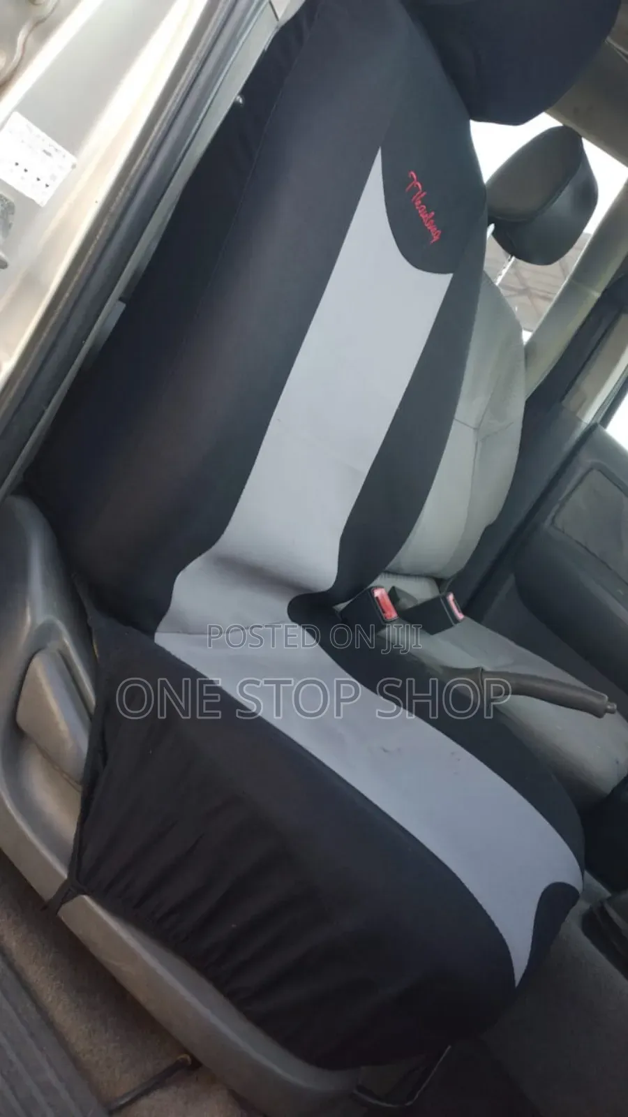 Car Fitted With Polyester Seat Cushion Covers Grey Black