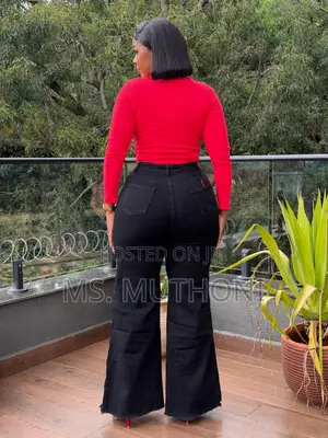 Original Fashionnova High Waist Flare Jeans With Side Stud Design