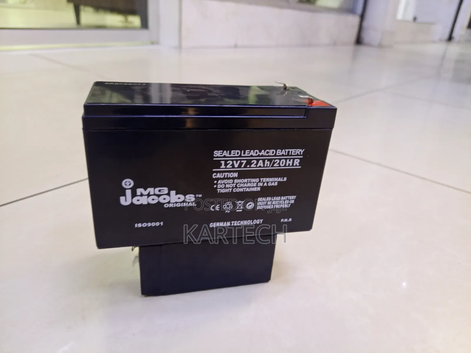 Mg Jacobs 12v 7.2ah 20hr Sealed Lead Acid Rechargeable Battery