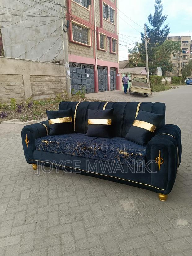 Black and Gold Modern Sofa, 3 Seater 
