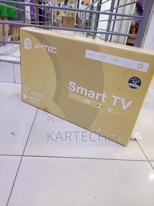 Amtec 32 Inch Frameless Android Smart Tv, Bluetooth, Youtube, Netflix - thumbnail 2