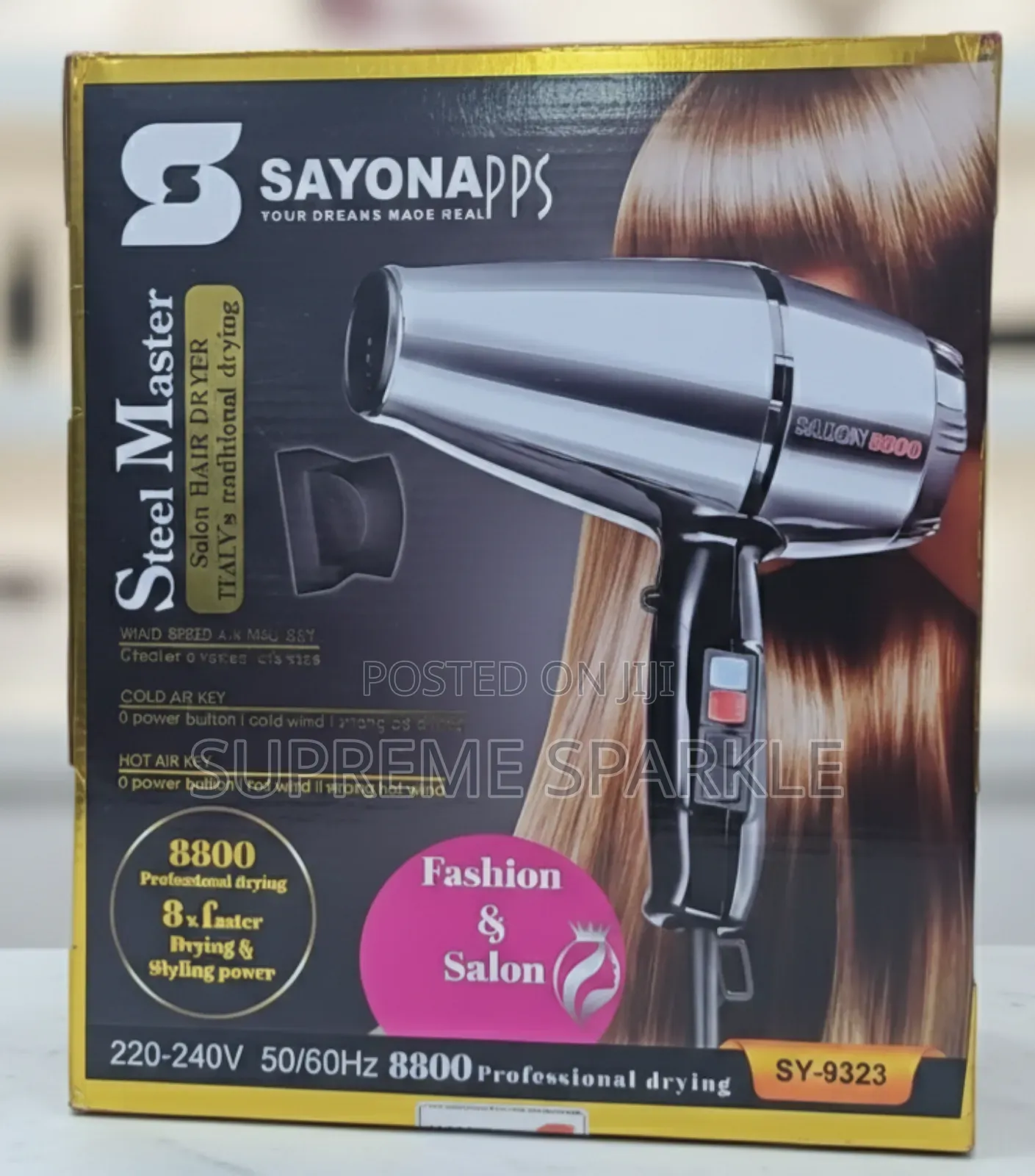 Sayona Steel Hair Blowdryer(Model Sy-9323) Output 8800w. Blowdryer