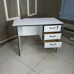 1m White Study Desk